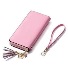 Coque Pochette Cuir Universel H24 pour Apple iPhone 14 Pro Max Rose