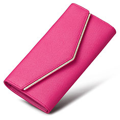 Coque Pochette Cuir Universel K03 pour Oppo F17 Rose Rouge