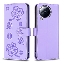 Coque Portefeuille Fleurs Livre Cuir Etui Clapet BF1 pour Xiaomi Civi 3 5G Violet