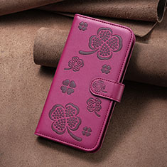 Coque Portefeuille Fleurs Livre Cuir Etui Clapet BF2 pour Huawei Honor 90 Lite 5G Rose Rouge