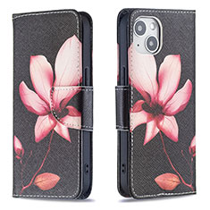 Coque Portefeuille Fleurs Livre Cuir Etui Clapet L07 pour Apple iPhone 13 Marron