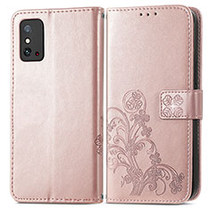 Coque Portefeuille Fleurs Livre Cuir Etui Clapet pour Huawei Honor X10 Max 5G Rose