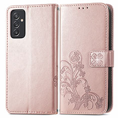 Coque Portefeuille Fleurs Livre Cuir Etui Clapet pour Samsung Galaxy A05s Rose