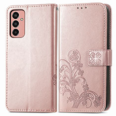 Coque Portefeuille Fleurs Livre Cuir Etui Clapet pour Samsung Galaxy F13 4G Rose
