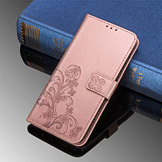 Coque Portefeuille Fleurs Livre Cuir Etui Clapet pour Samsung Galaxy S23 5G Rose