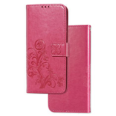 Coque Portefeuille Fleurs Livre Cuir Etui Clapet pour Sony Xperia 1 II Rouge