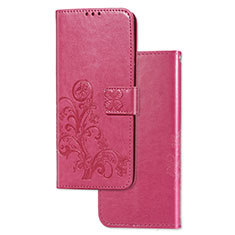 Coque Portefeuille Fleurs Livre Cuir Etui Clapet pour Sony Xperia 1 Rouge