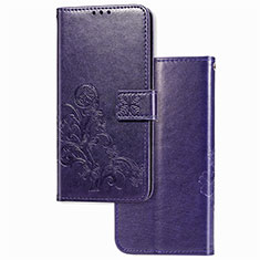 Coque Portefeuille Fleurs Livre Cuir Etui Clapet pour Sony Xperia 5 II Violet