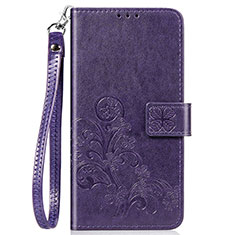Coque Portefeuille Fleurs Livre Cuir Etui Clapet pour Sony Xperia 8 Lite Violet