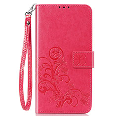 Coque Portefeuille Fleurs Livre Cuir Etui Clapet pour Sony Xperia 8 Rouge