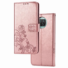 Coque Portefeuille Fleurs Livre Cuir Etui Clapet pour Xiaomi Mi 10T Lite 5G Rose