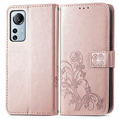 Coque Portefeuille Fleurs Livre Cuir Etui Clapet pour Xiaomi Mi 12 Lite 5G Rose
