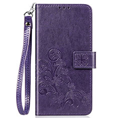 Coque Portefeuille Fleurs Livre Cuir Etui Clapet S02D pour Samsung Galaxy A20 Violet