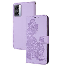 Coque Portefeuille Fleurs Livre Cuir Etui Clapet Y01X pour OnePlus Nord N300 5G Violet