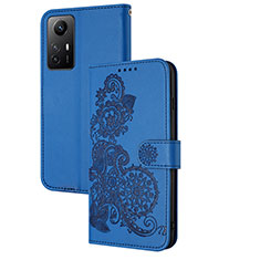 Coque Portefeuille Fleurs Livre Cuir Etui Clapet Y01X pour Xiaomi Redmi Note 12S Bleu