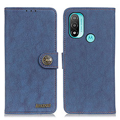Coque Portefeuille Livre Cuir Etui Clapet A01D pour Motorola Moto E20 Bleu