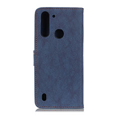 Coque Portefeuille Livre Cuir Etui Clapet A01D pour Motorola Moto One Fusion Bleu