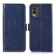 Coque Portefeuille Livre Cuir Etui Clapet A01D pour Nokia C32 Bleu