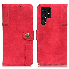 Coque Portefeuille Livre Cuir Etui Clapet A01D pour Samsung Galaxy S21 Ultra 5G Rouge