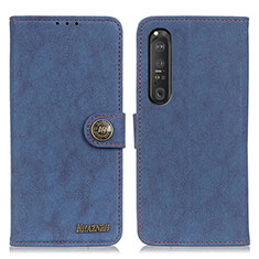 Coque Portefeuille Livre Cuir Etui Clapet A01D pour Sony Xperia 1 III Bleu