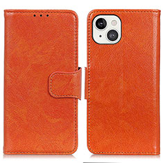 Coque Portefeuille Livre Cuir Etui Clapet A02 pour Apple iPhone 13 Orange