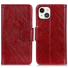 Coque Portefeuille Livre Cuir Etui Clapet A02 pour Apple iPhone 13 Rouge