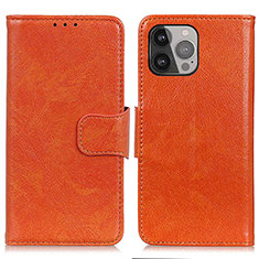 Coque Portefeuille Livre Cuir Etui Clapet A02 pour Apple iPhone 14 Pro Orange