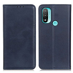 Coque Portefeuille Livre Cuir Etui Clapet A02D pour Motorola Moto E20 Bleu