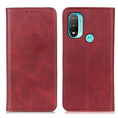 Coque Portefeuille Livre Cuir Etui Clapet A02D pour Motorola Moto E20 Rouge