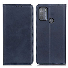Coque Portefeuille Livre Cuir Etui Clapet A02D pour Motorola Moto G50 Bleu