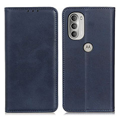 Coque Portefeuille Livre Cuir Etui Clapet A02D pour Motorola Moto G51 5G Bleu