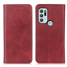 Coque Portefeuille Livre Cuir Etui Clapet A02D pour Motorola Moto G60s Rouge