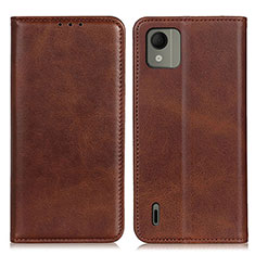 Coque Portefeuille Livre Cuir Etui Clapet A02D pour Nokia C110 Marron