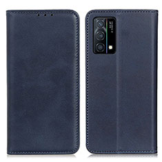 Coque Portefeuille Livre Cuir Etui Clapet A02D pour Oppo K9 5G Bleu
