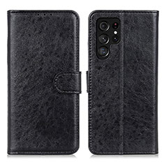 Coque Portefeuille Livre Cuir Etui Clapet A02D pour Samsung Galaxy S21 Ultra 5G Noir