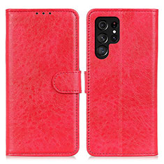 Coque Portefeuille Livre Cuir Etui Clapet A02D pour Samsung Galaxy S21 Ultra 5G Rouge