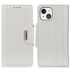 Coque Portefeuille Livre Cuir Etui Clapet A03 pour Apple iPhone 13 Mini Blanc