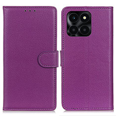 Coque Portefeuille Livre Cuir Etui Clapet A03D pour Huawei Honor X6a Violet