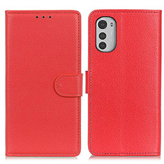 Coque Portefeuille Livre Cuir Etui Clapet A03D pour Motorola Moto E32 Rouge