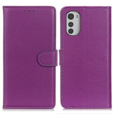 Coque Portefeuille Livre Cuir Etui Clapet A03D pour Motorola Moto E32 Violet