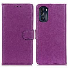 Coque Portefeuille Livre Cuir Etui Clapet A03D pour Motorola Moto G 5G (2022) Violet