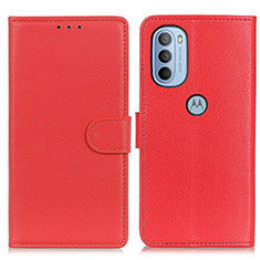 Coque Portefeuille Livre Cuir Etui Clapet A03D pour Motorola Moto G31 Rouge