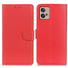 Coque Portefeuille Livre Cuir Etui Clapet A03D pour Motorola Moto G32 Rouge