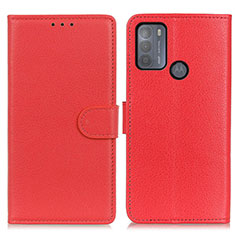 Coque Portefeuille Livre Cuir Etui Clapet A03D pour Motorola Moto G50 Rouge