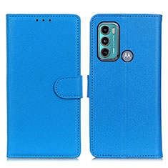 Coque Portefeuille Livre Cuir Etui Clapet A03D pour Motorola Moto G60 Bleu Ciel