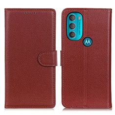 Coque Portefeuille Livre Cuir Etui Clapet A03D pour Motorola Moto G71 5G Marron