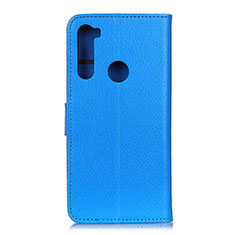 Coque Portefeuille Livre Cuir Etui Clapet A03D pour Motorola Moto One Fusion Plus Bleu Ciel