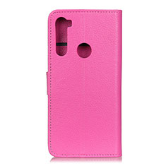 Coque Portefeuille Livre Cuir Etui Clapet A03D pour Motorola Moto One Fusion Plus Rose Rouge