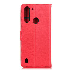 Coque Portefeuille Livre Cuir Etui Clapet A03D pour Motorola Moto One Fusion Rouge
