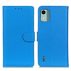 Coque Portefeuille Livre Cuir Etui Clapet A03D pour Nokia C12 Bleu Ciel